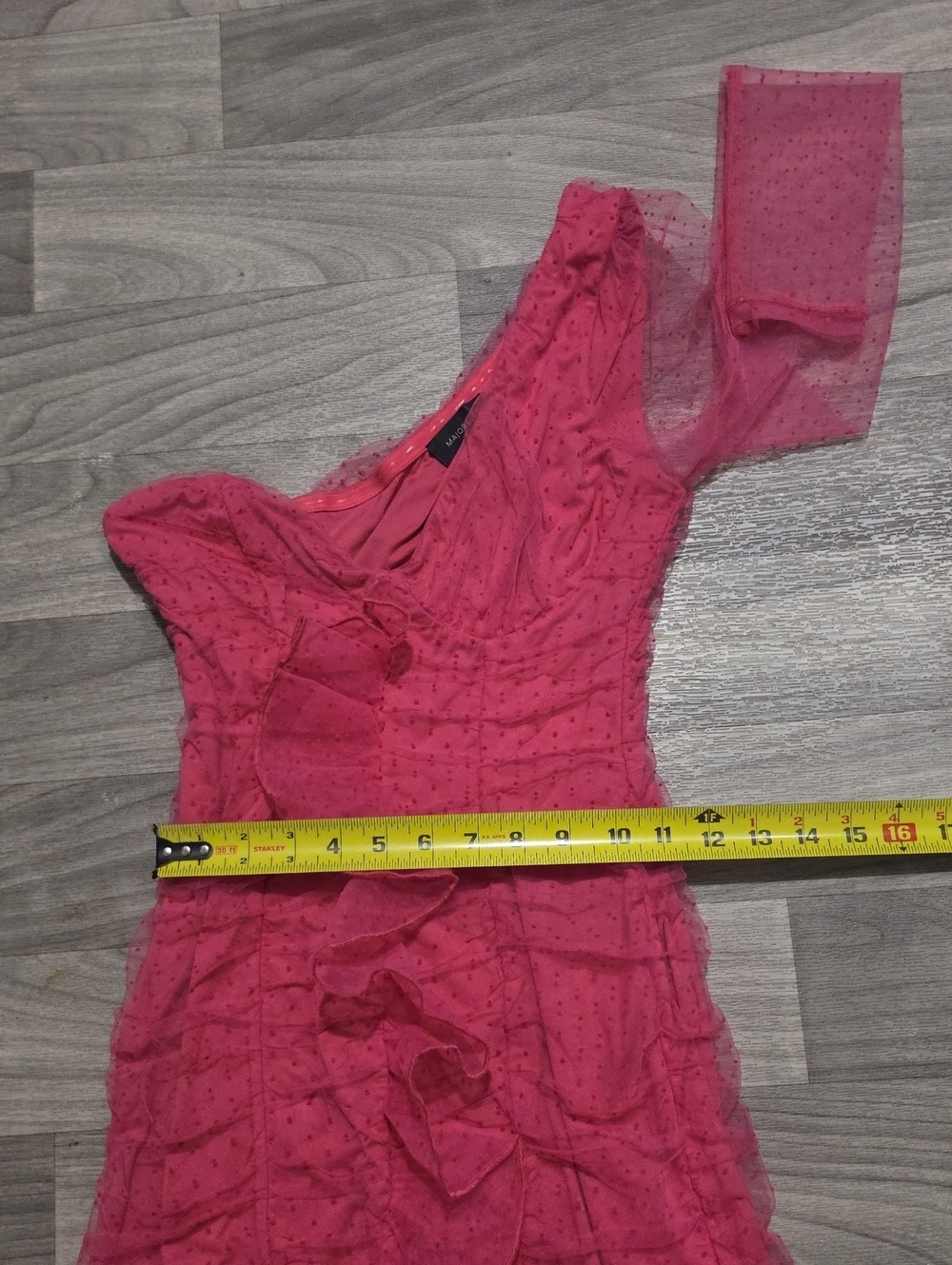MAJORELLE Hot Pink One-Shoulder Ruffle Mini Dress - Picture 10 of 11